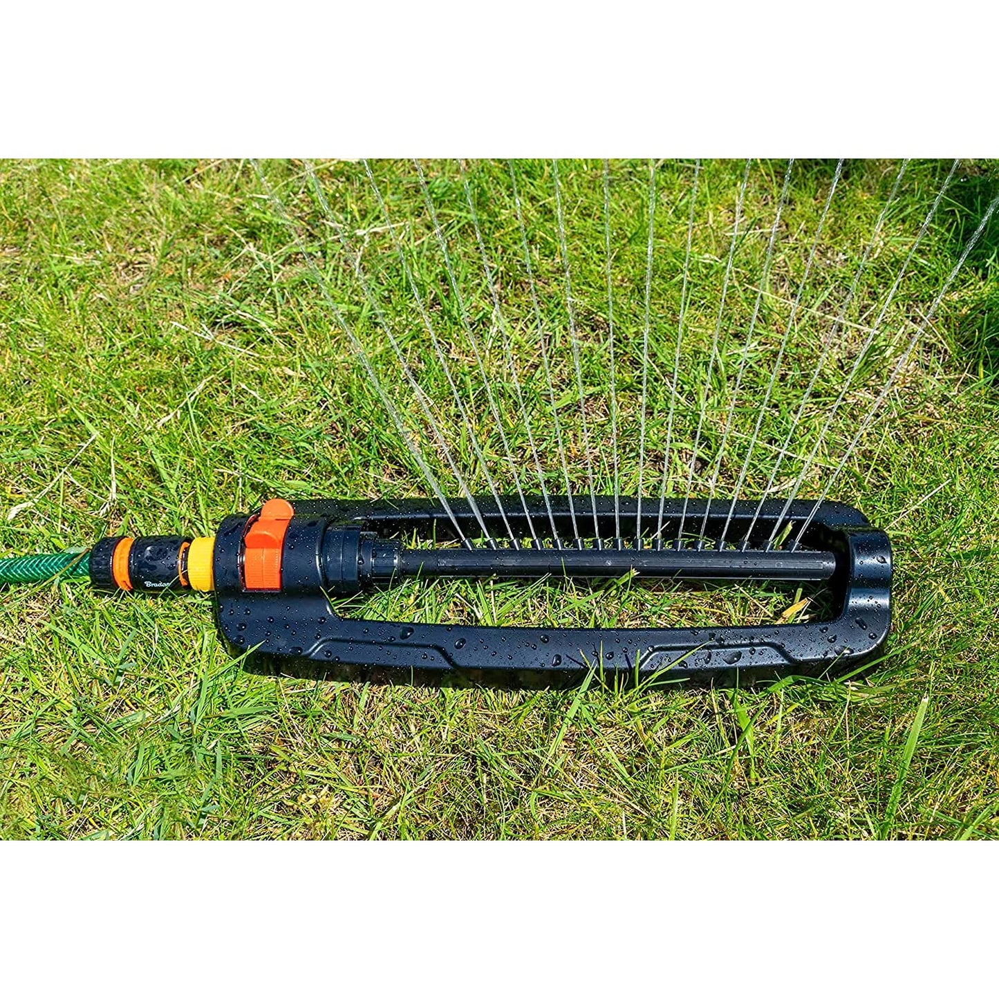 Garden Lawn Watering Sprinkler - Oscillating Bar Hose Sprinkler - Adjustable Spray Range, Covers Up To 336 sqm - Grass Irrigation