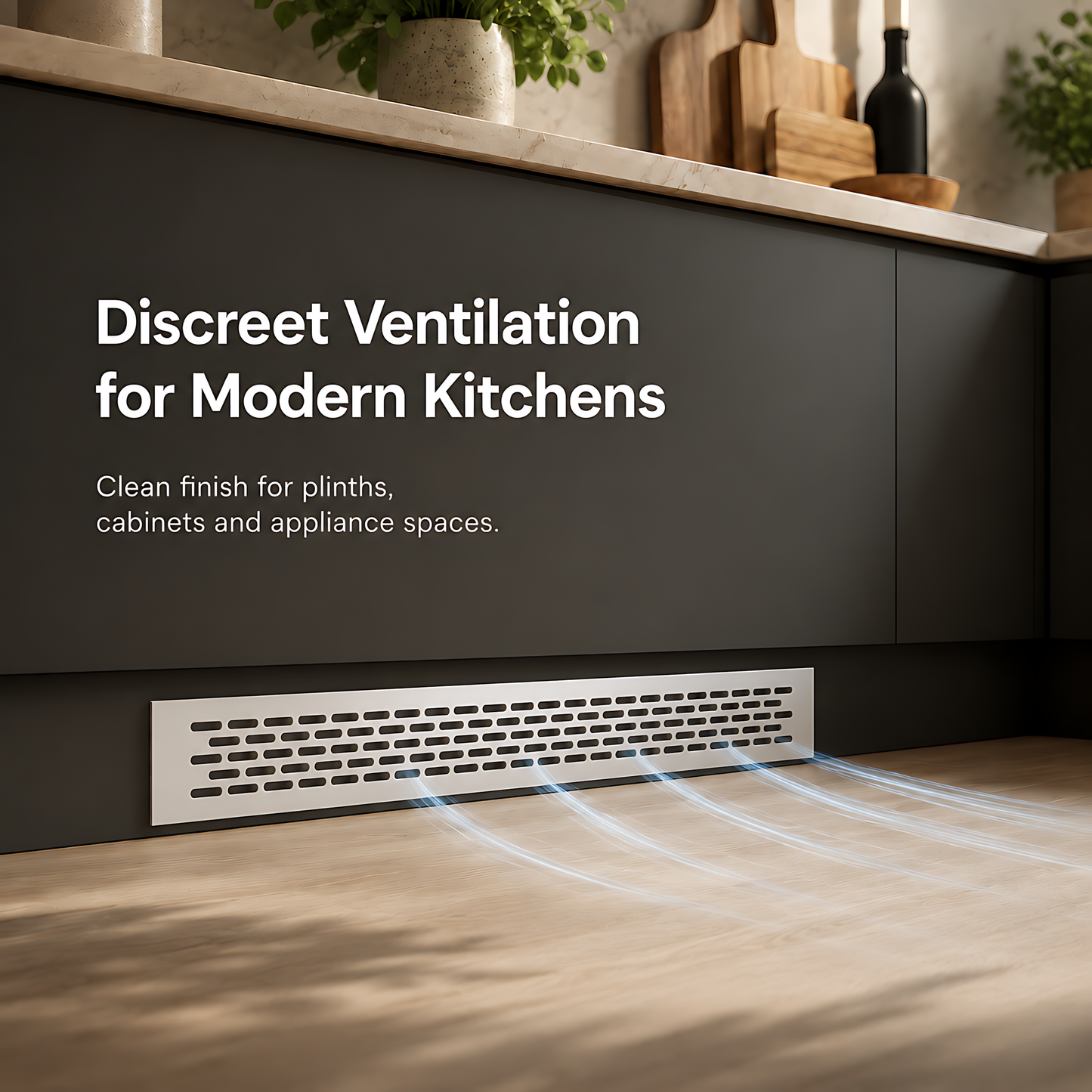 Rectangular Metal Ventilation Grille 460 x 65mm - White Matt Colour - Air Vent Cover, 485 x 80mm Overall, 15mm Flange