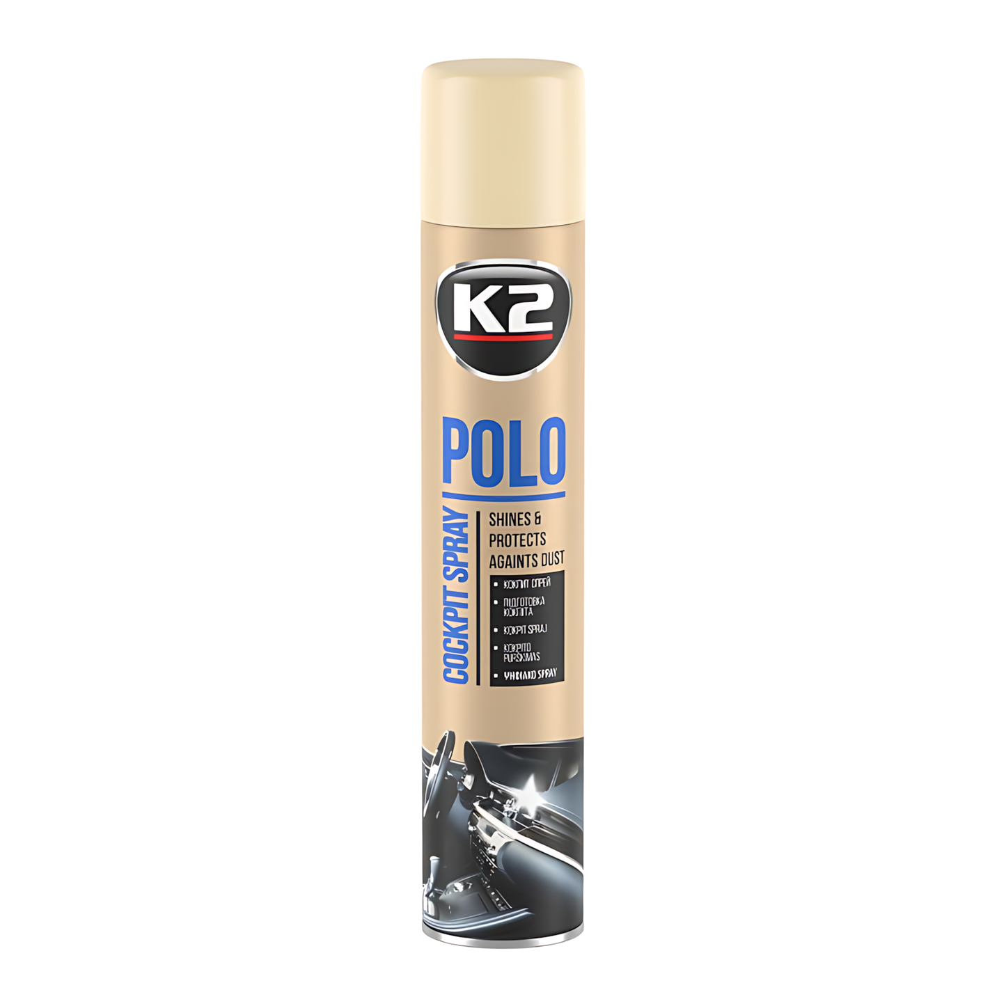 K2 Polo Cockpit Vanilla Dashboard Cleaner 750ml - Car Interior Plastic and Rubber Care for Dashboard, Trim, Furniture