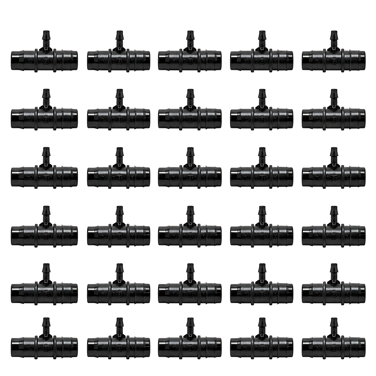 Reducing Tee Fittings 13mm to 4mm - Pack of 25 Irrigation Barbed Connectors for Drip Line, Micro Tube, Garden Watering, Greenhouse