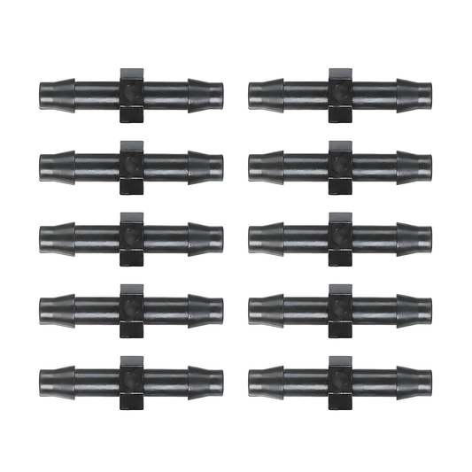 4mm Straight Micro Irrigation Fittings - Pack of 10 Barbed Joiner Connectors for Drip Line, Micro Tube, Garden Watering, Pots