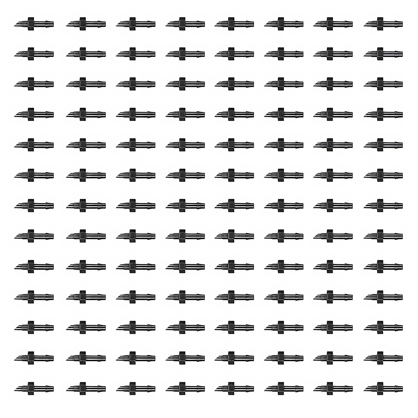 4mm Adaptor Barb x Thread Micro Irrigation Fittings - Pack of 100 Barbed to Threaded Connectors for Drip Line, Micro Tube, Watering