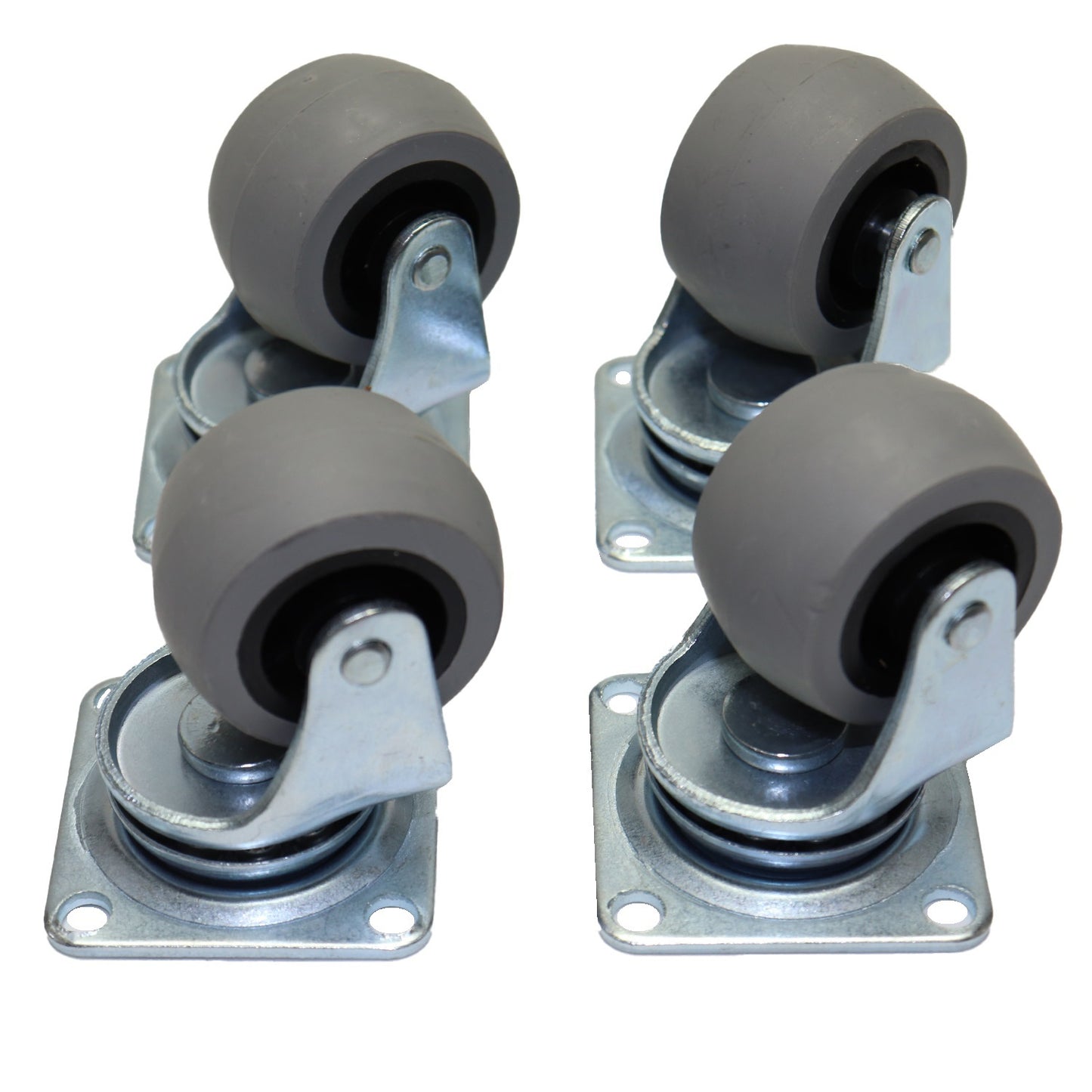 Pack of 4 x Heavy-Duty Furniture Caster Wheel 40 mm - Rubber, Ball Bearings, Smooth Rolling, Swivel Plate, No-Scratch