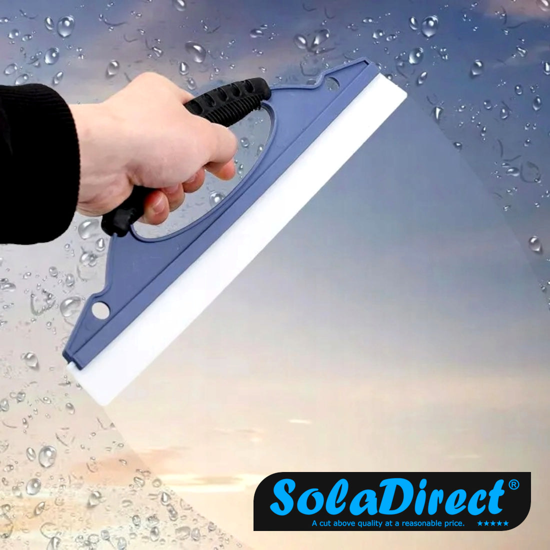 30 cm / 12" Silicone Water Squeegee, Multi-Purpose Soft Blade for Cars, Windows, Shower Doors, Glass, Tiles, Boats - Streak-Free