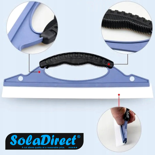 30 cm / 12" Silicone Water Squeegee, Multi-Purpose Soft Blade for Cars, Windows, Shower Doors, Glass, Tiles, Boats - Streak-Free
