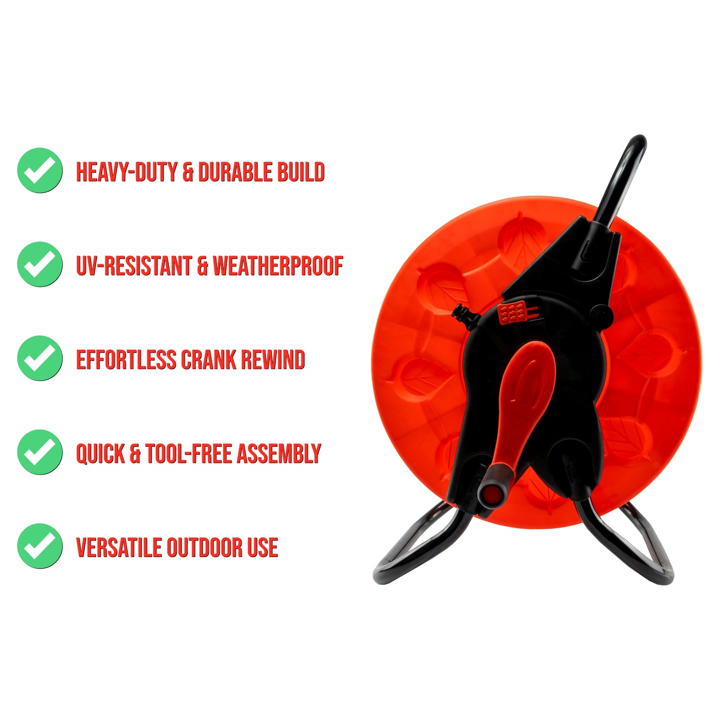 Garden Hose Reel Cart - Heavy-Duty 60m Capacity - UV-Resistant - Stable & Durable Outdoor Hose Storage - No-Tool Assembly