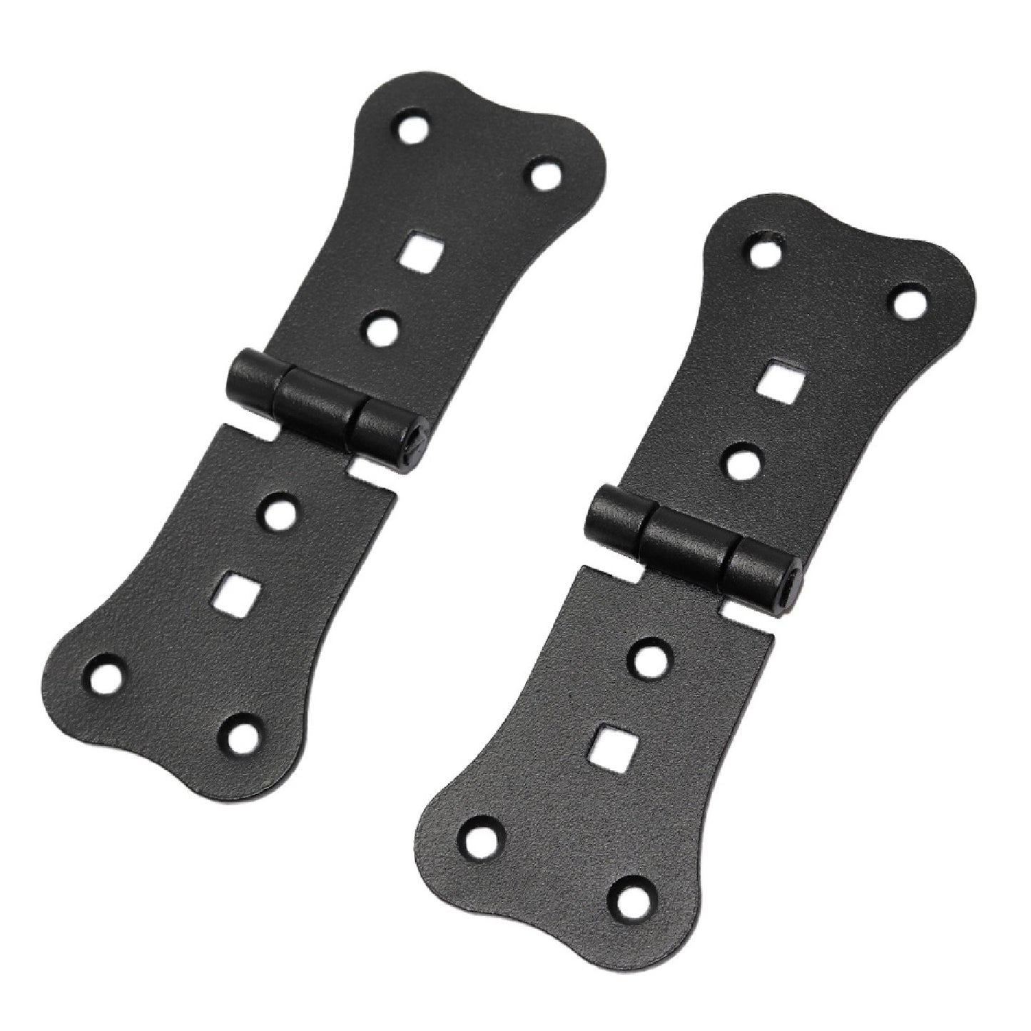 2 Pcs x 70+70 mm Backflap Hinge Black, Retro Steel Back Flap Hinges, Weather Resistant, Rust Proof Powder Coating, Strap Hinges