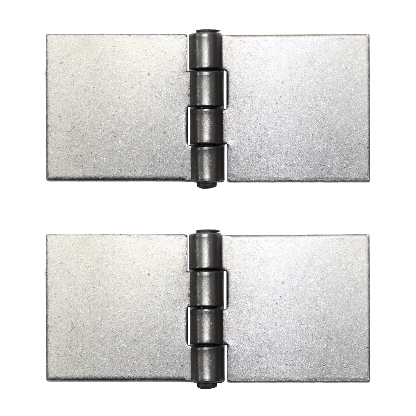 Pack of 2 x Heavy Duty Weldable Solid Steel Hinges, 45 x 100 mm Welding Long Lasting Steel Butt Hinges, 2 mm Thick Weld On Hinges