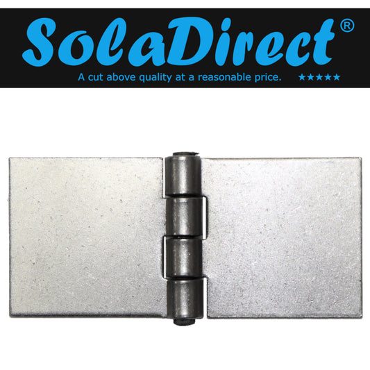 Pack of 1 x Heavy Duty Weldable Solid Steel Hinge, 45 x 100 mm Welding Long Lasting Steel Butt Hinge, 2 mm Thick Weld On Hinges