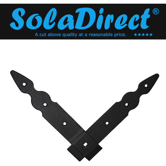 Pack of 1 x Flat Corner L Shape Plate, 200 x 200 mm Black Flat Right Angle Bracket, Powder Coated Steel Repair Brace Support