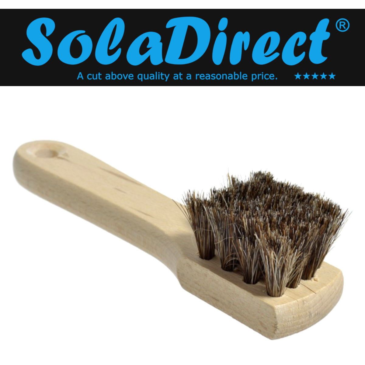 Set of 2 x Premium Shoe Polish Applicator Brushes - 100% Horsehair Bristles for Leather Boots, Shoes & Bags, Perfect for Shoe Care