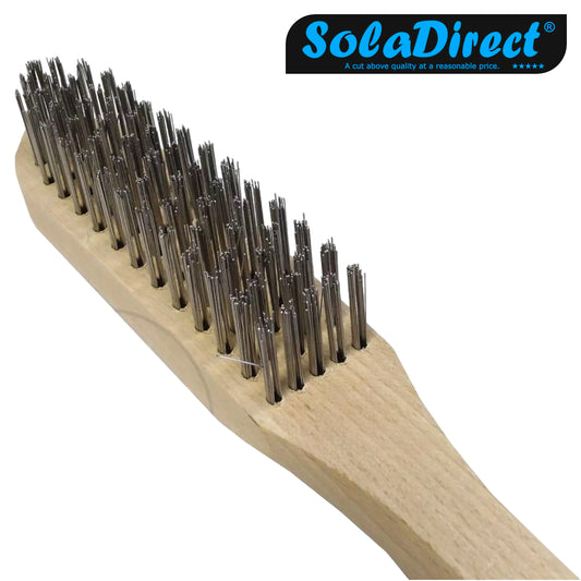Set of 2 x Wire Brush, Heavy-Duty Handheld Steel Wire Brushes with Wooden Handle - Rust Remover - Tough Steel Wire Bristles