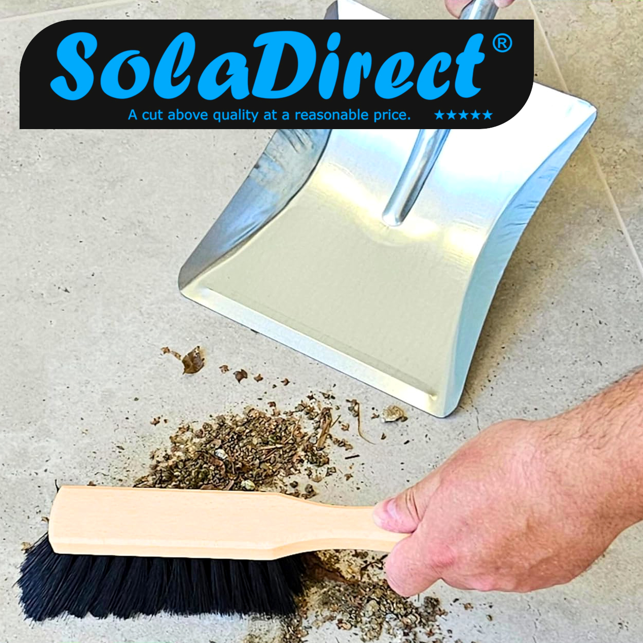 Universal Galvanized Dustpan with Handle and Brush Set - Heavy Duty, Rust-Resistant, Multipurpose Cleaning Tools