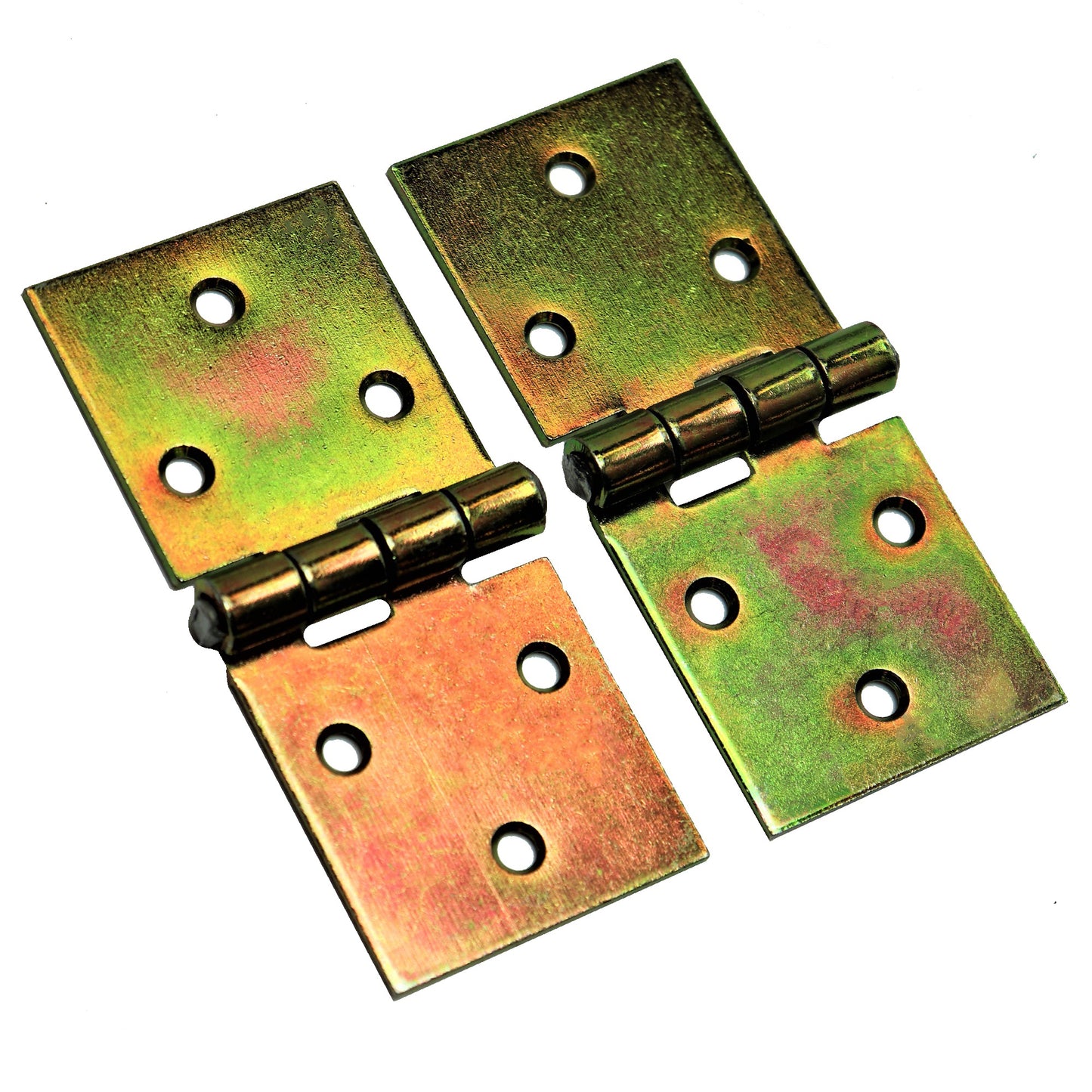 Pack of 2 x 100 mm Backflap Hinge Galvanised, Steel Back Flap Hinges, Weather Resistant, Rust Corrosion Proof, Strap Hinges