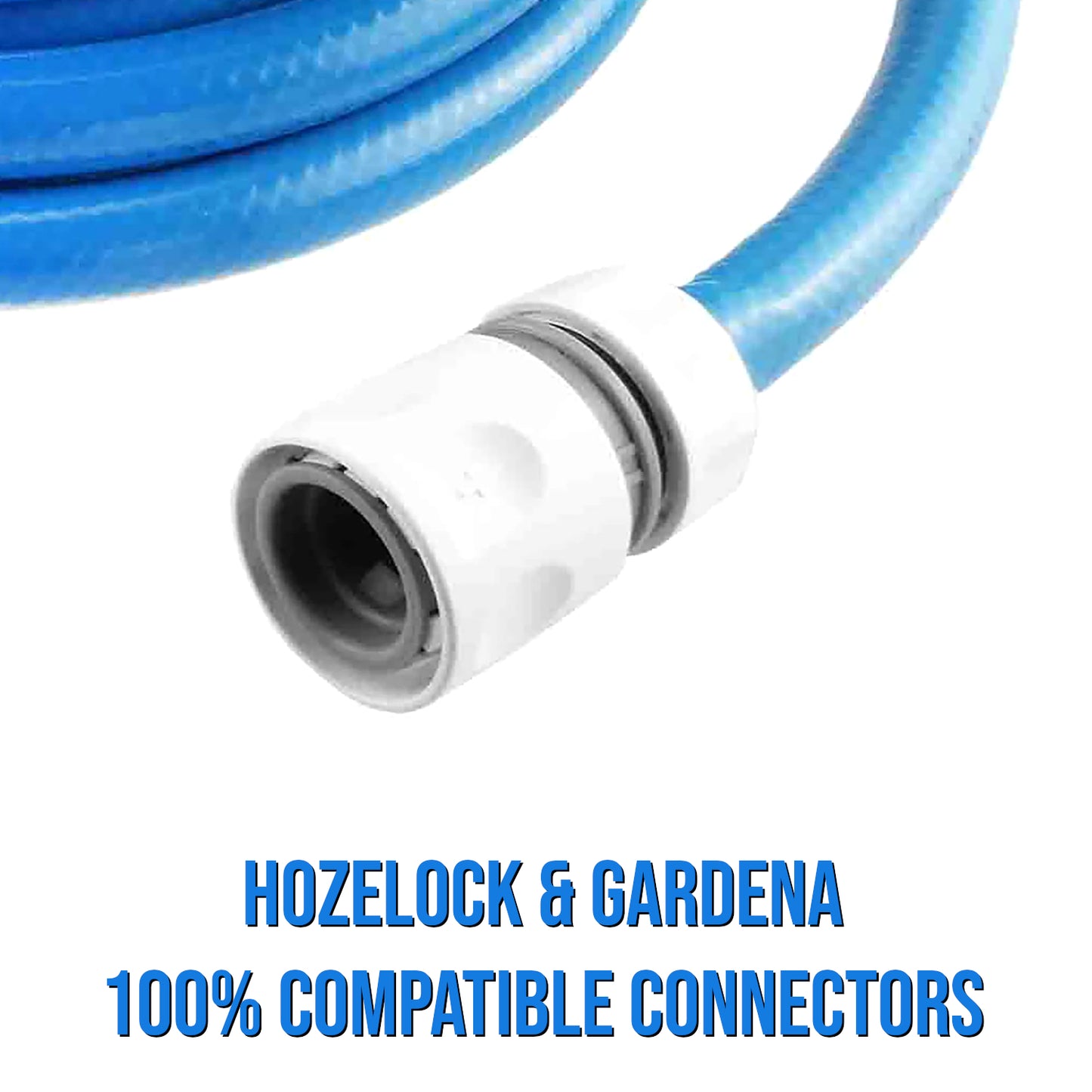 10 metres of Heavy-Duty Food Grade Water Hose Pipe Set with Connectors - Drinking Water Safe - For Caravans, Hozelock Compatible