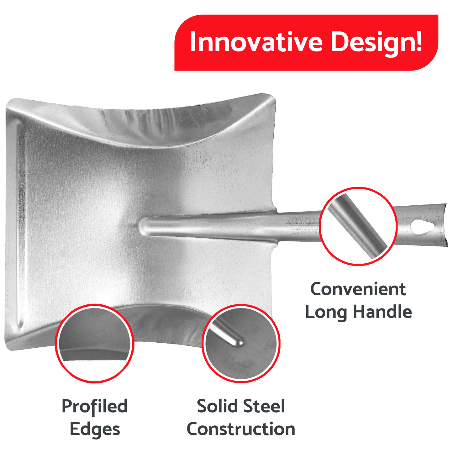 Universal Galvanized Dustpan and Coal Shovel - Heavy Duty, Rust-Resistant, Multipurpose Cleaning Tool