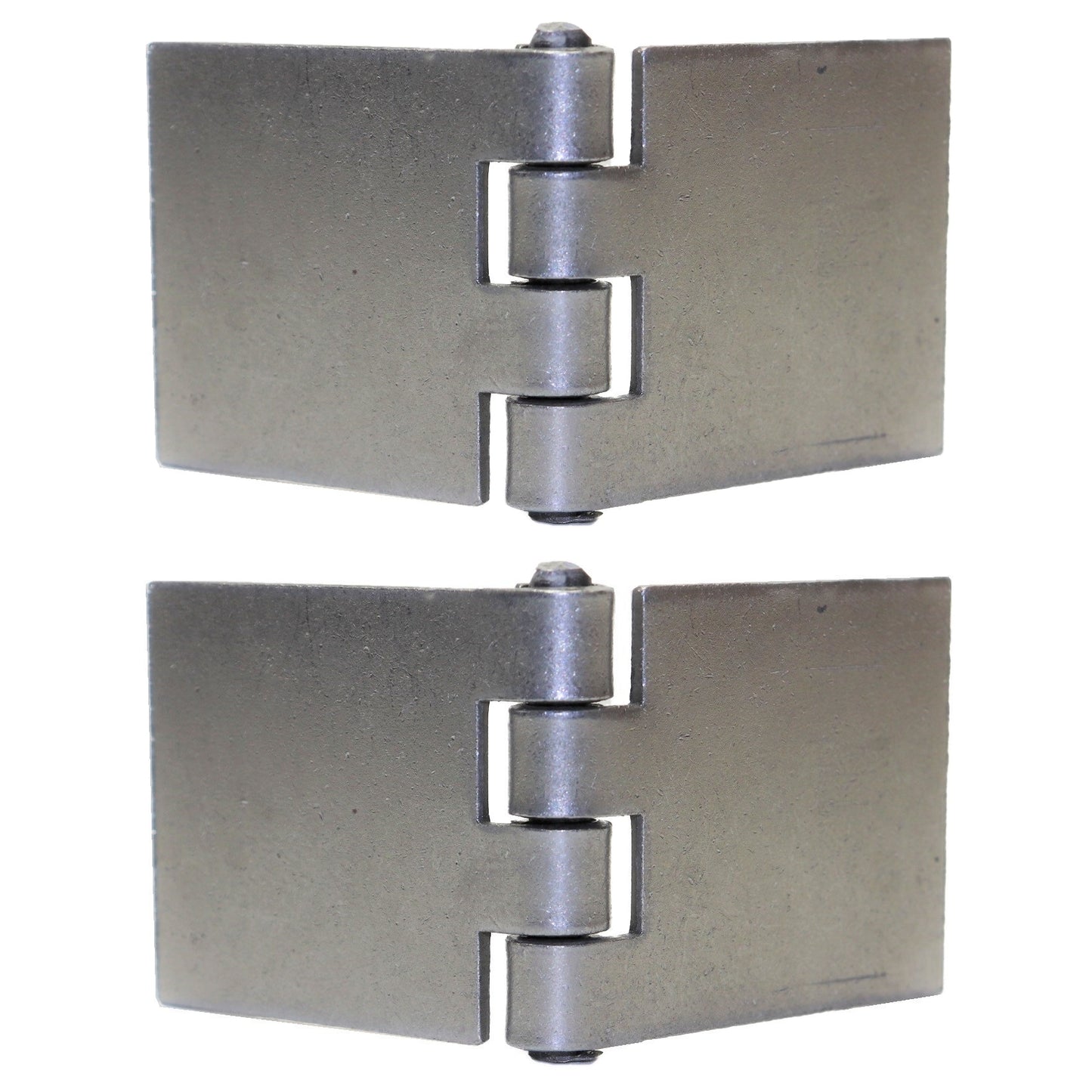 Pack of 2 x Heavy Duty Weldable Solid Steel Hinges, 45 x 100 mm Welding Long Lasting Steel Butt Hinges, 2 mm Thick Weld On Hinges