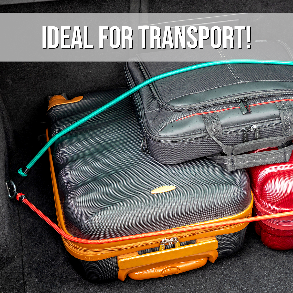 12 x Heavy Duty Bungee Cord with Hooks - Strong 8mm Elastic Luggage Straps for Roof Rack, Travel, Camping, Car Boot - 4 Lengths