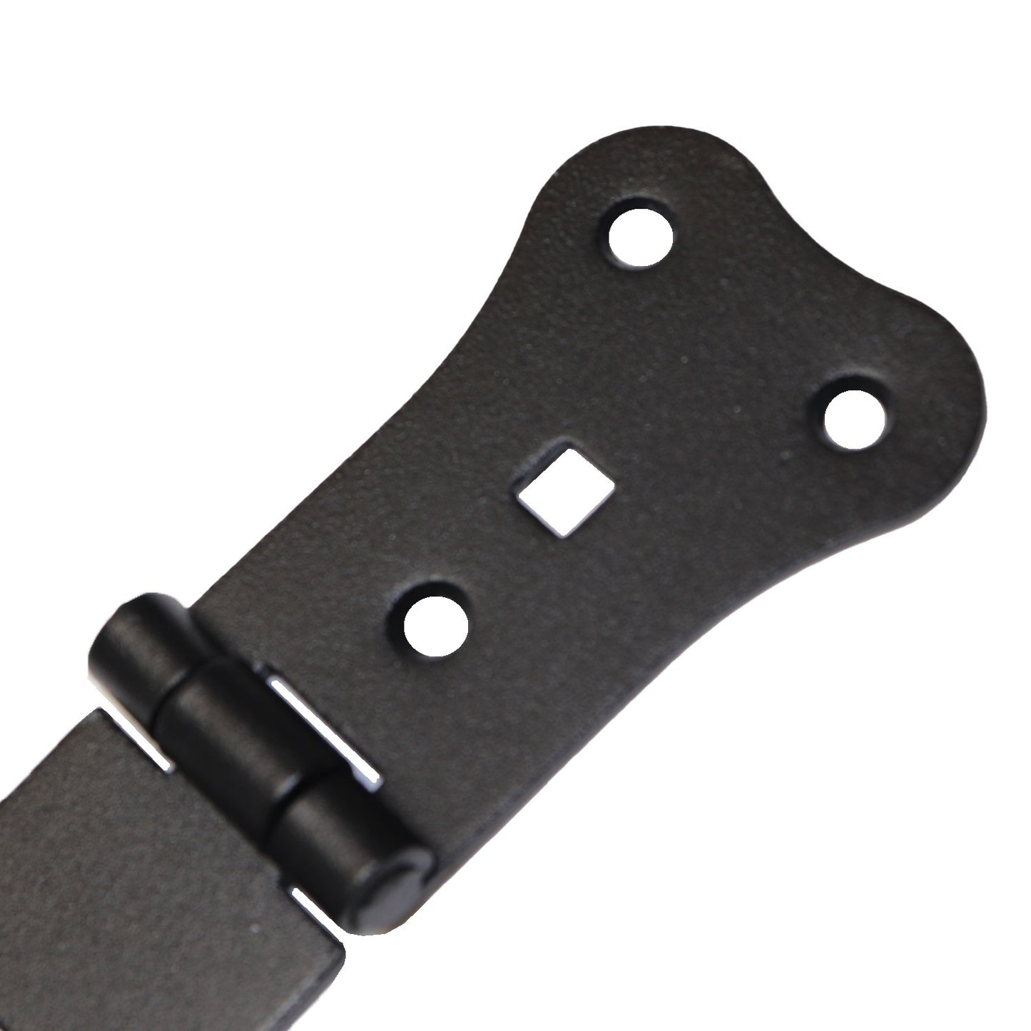 Pack of 2 x 200 mm Narrow T-Hinge Black, Vintage Steel Tee Hinges, Weather Resistant, Rust Proof Powder Coating, T Strap Hinges