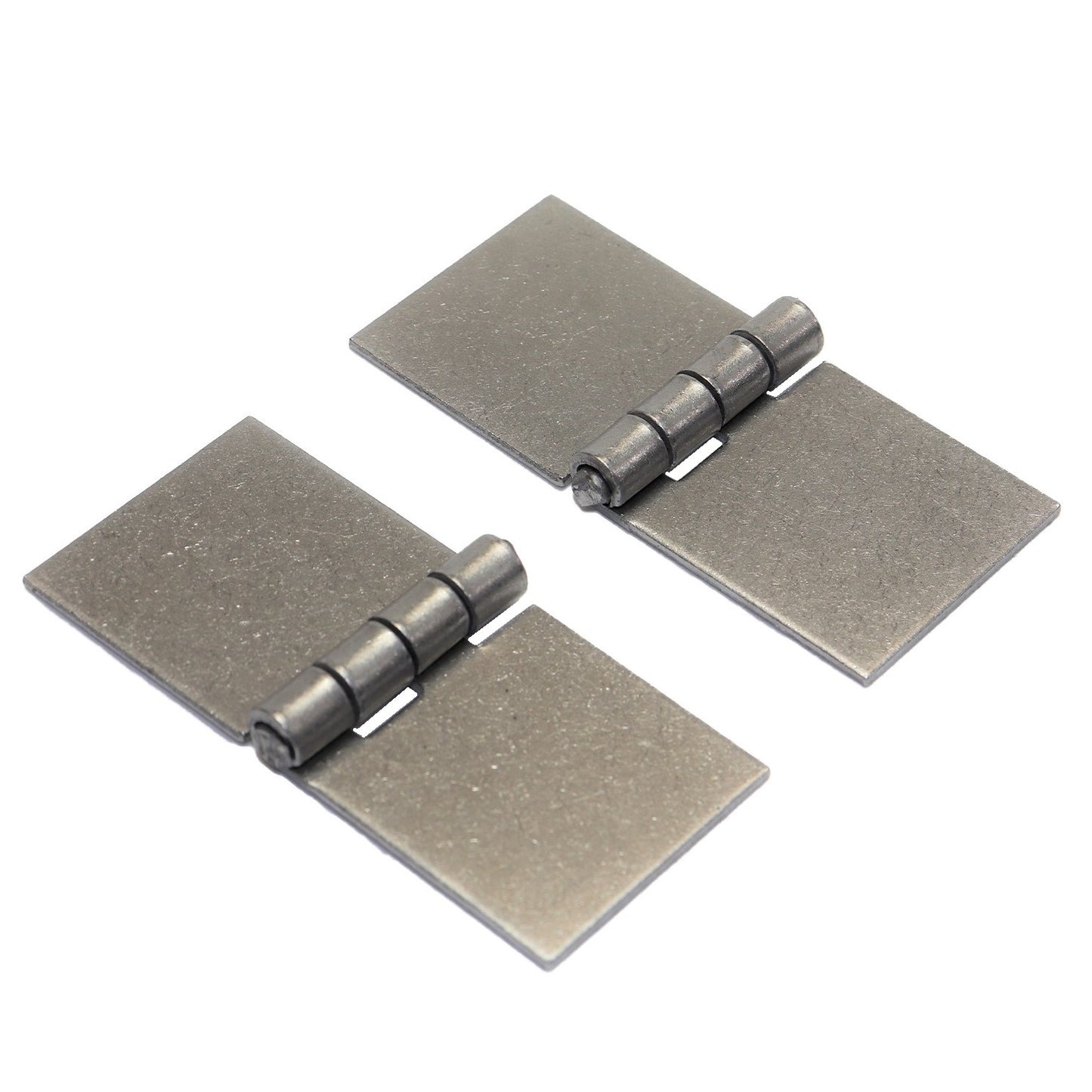 Pack of 2 x Heavy Duty Weldable Solid Steel Hinges, 45 x 100 mm Welding Long Lasting Steel Butt Hinges, 2 mm Thick Weld On Hinges