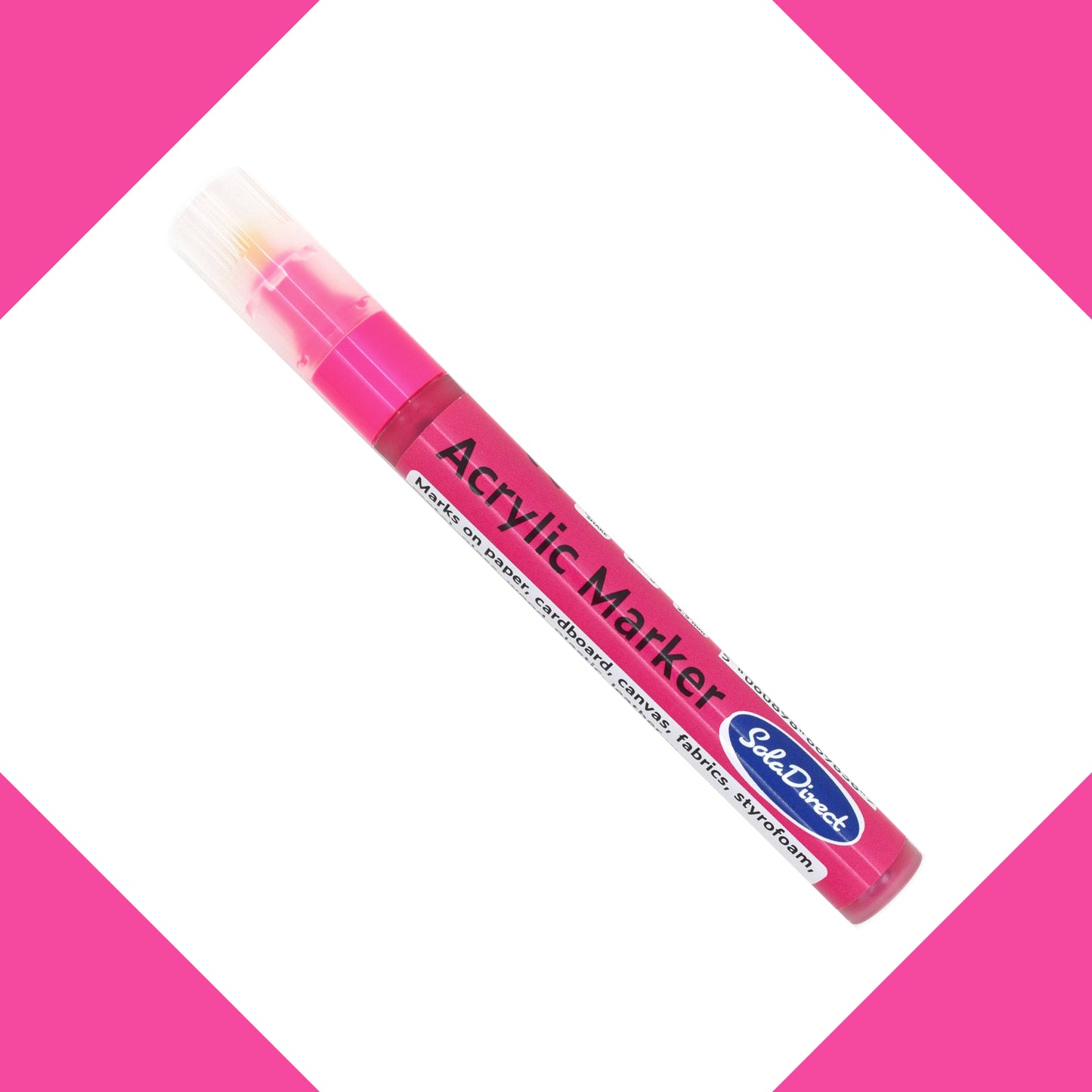 Acrylic Paint Marker Pen Permanent for Stone Leather Fabric Plastic (Metallic Pink)