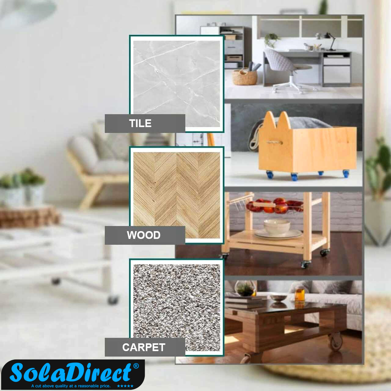 Pack of 5 x Heavy Duty Rubber Furniture Castor Wheels 22mm - Durable Furniture Caster Wheels - Easy Install, Carpet-Friendly