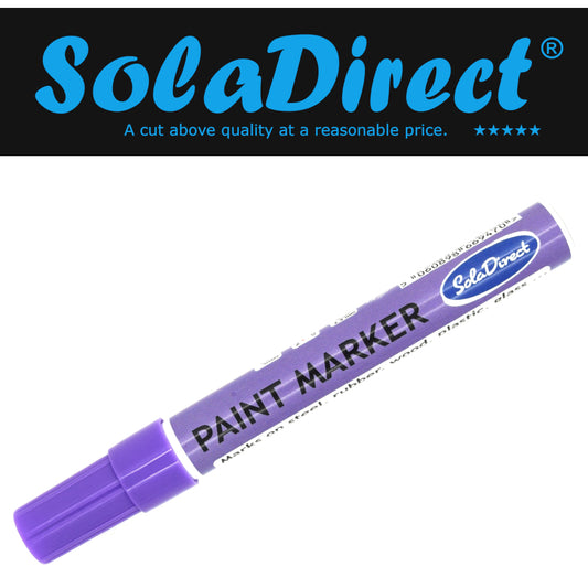 Oil-based Paint Marker Pen Permanent for Tyres Rubber Stone Leather Fabric Plastic Glass (Purple)