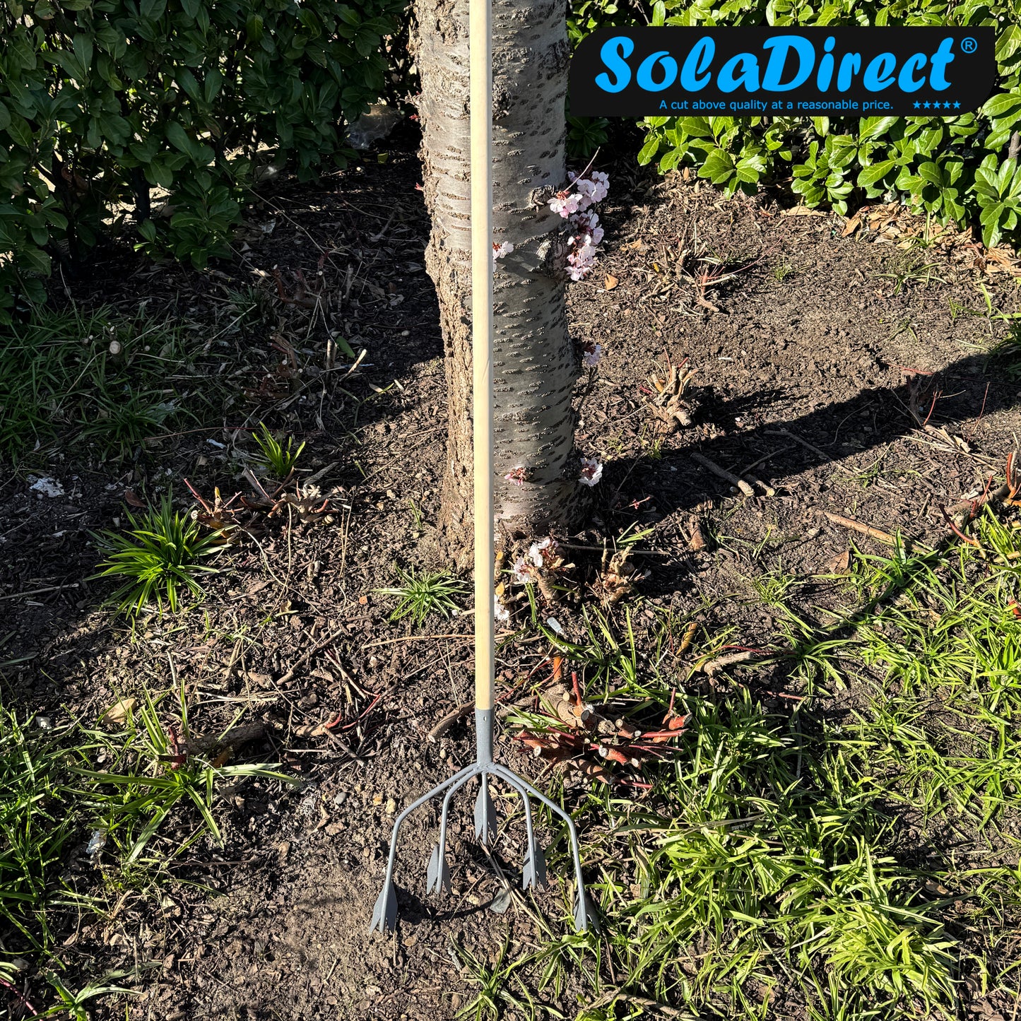 Cultivator, 5 Prong Hand Soil Scarifier Cultivator with Handle, Digging Hoe, Gardening and Farming Tool