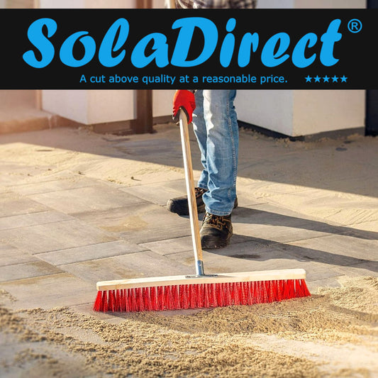 Heavy Duty Garden Broom Head, Outdoor 32" Synthetic Hard Bristle Sweeping Brush for Cleaning Gardens, Yards, Patios (Green)