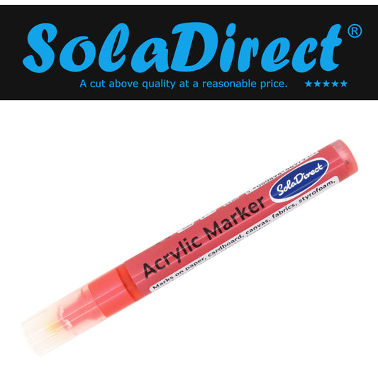 Acrylic Paint Marker Pen Permanent for Stone Leather Fabric Plastic (Metallic Neon Red)