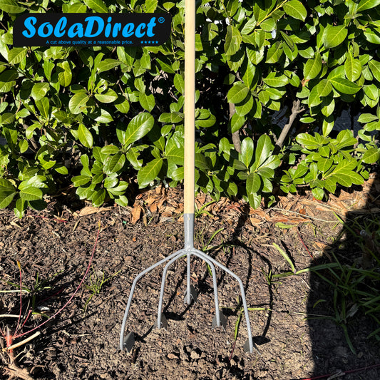 Cultivator, 5 Prong Hand Soil Scarifier Cultivator with Handle, Digging Hoe, Gardening and Farming Tool