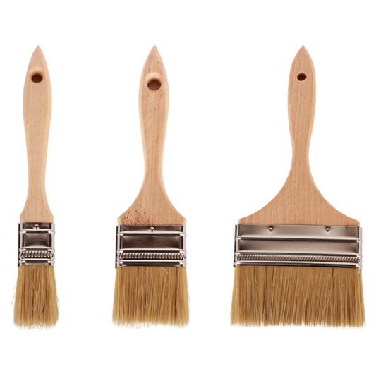 Set of 3 x Paint Brushes (25, 36, 63 mm) Smooth Finish Painting with Emulsion, Gloss, Satin Paints, Walls, Ceilings, Wood, Metal