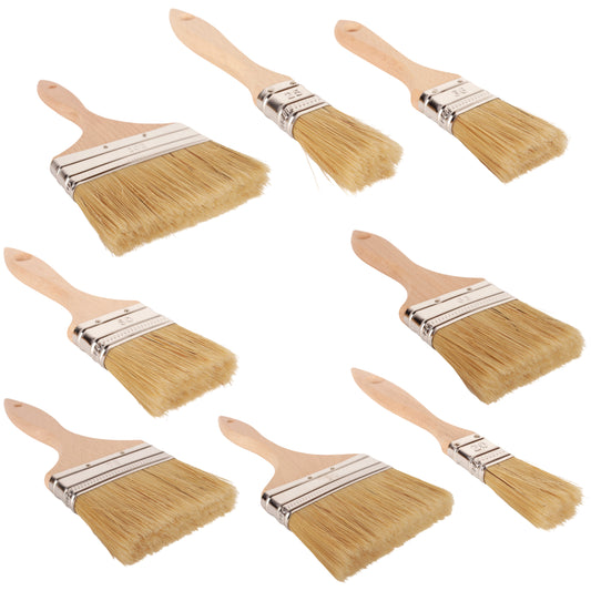 Set of 8 pcs Paint Brushes for a Smooth Finish Painting with Emulsion, Gloss, Satin Paints on Walls, Ceilings, Wood, Metale