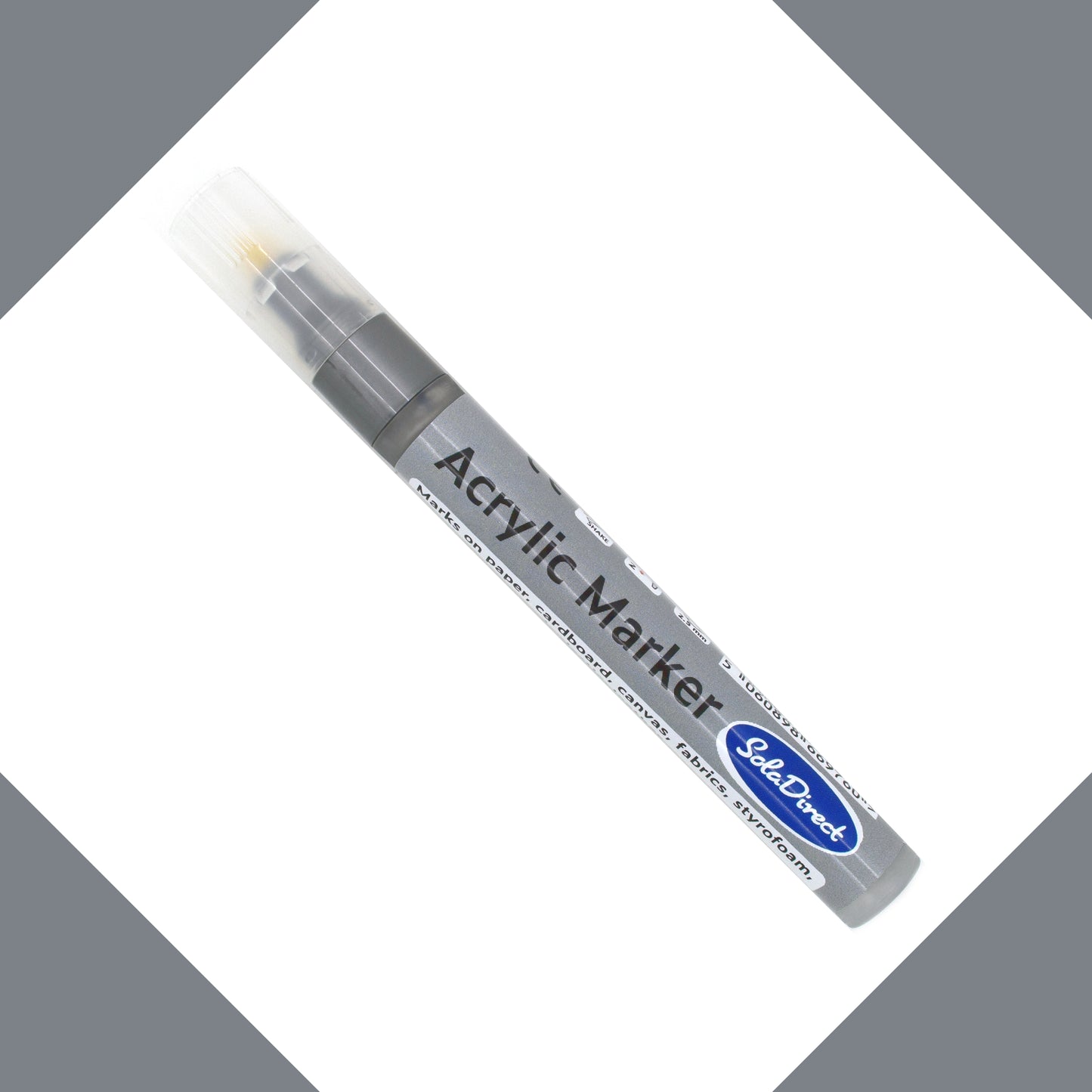 Acrylic Paint Marker Pen Permanent for Stone Leather Fabric Plastic (Silver)