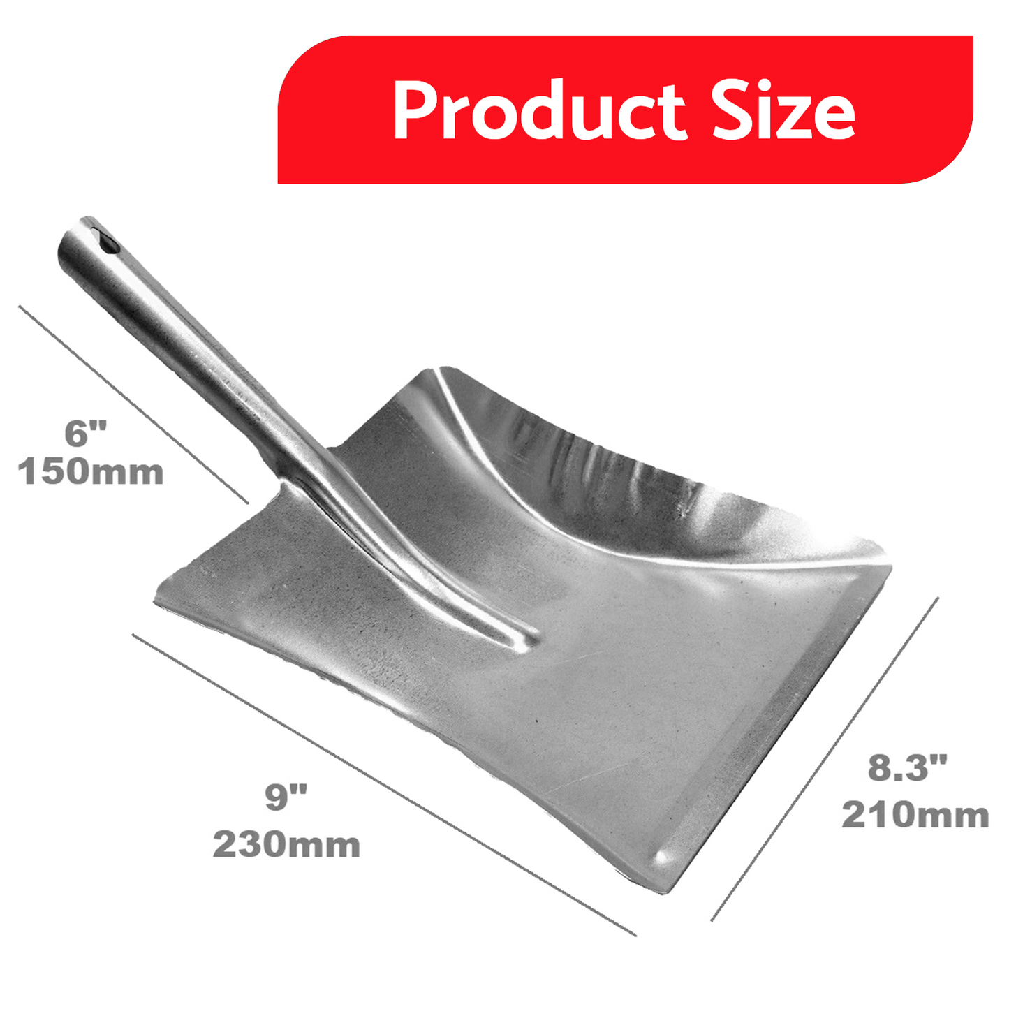 Universal Galvanized Dustpan and Coal Shovel - Heavy Duty, Rust-Resistant, Multipurpose Cleaning Tool