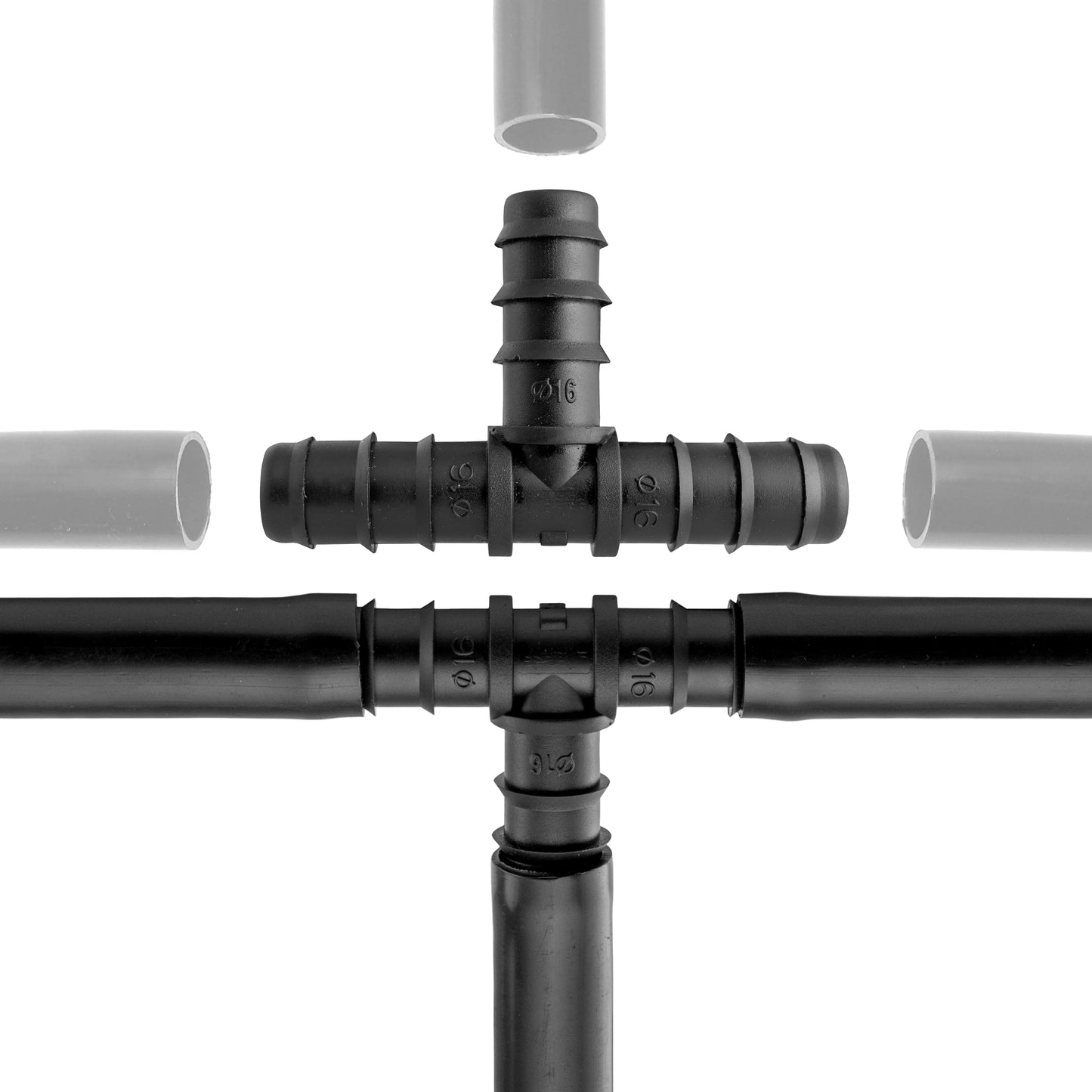 Irrigation Pipe Connectors Kit - Mixed Barb Fittings for 1/2" Hose Pipe - Elbows, Tees, Plugs, Joiners - Drip Irrigation Fittings