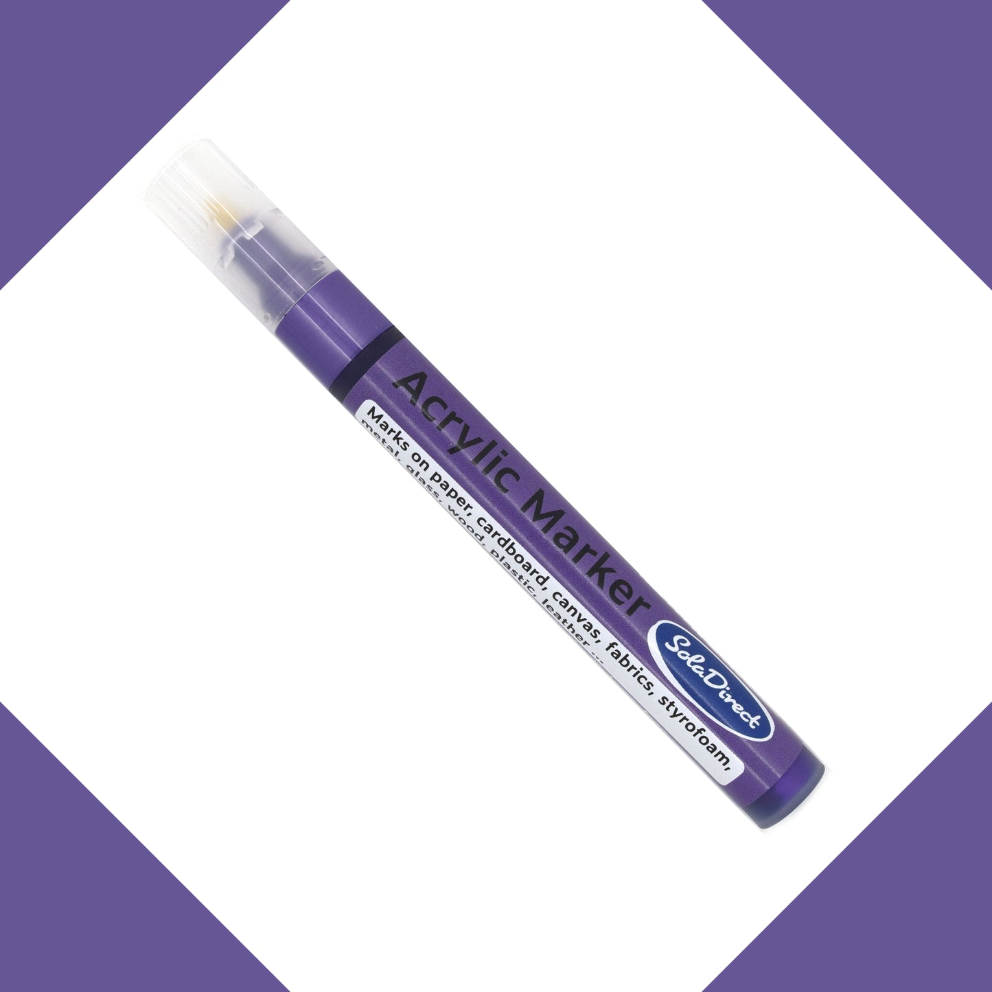 Acrylic Paint Marker Pen Permanent for Stone Leather Fabric Plastic (Violet)