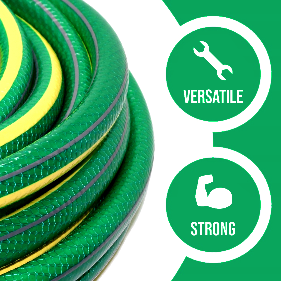 50 m / 164 ft Garden Hose Pipe - 1/2" Kink-Free 6-Layer Reinforced Non-Toxic Phthalate-Free PVC Hosepipe - Watering Tube - Green