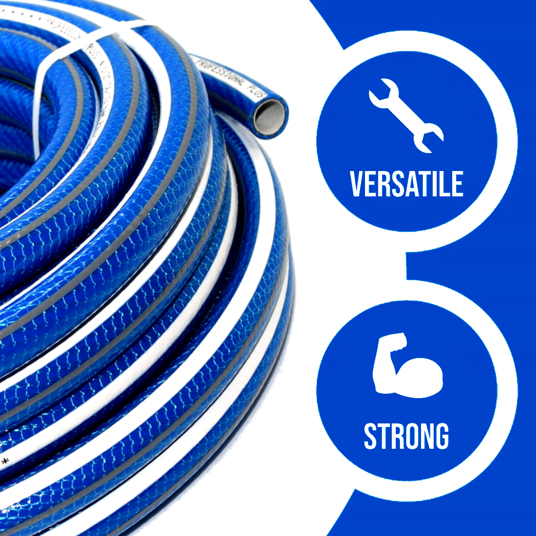 50 m / 164 ft Garden Hose Pipe - 1/2" Kink-Free 6-Layer Reinforced Non-Toxic Phthalate-Free PVC Hosepipe - Watering Tube - Blue