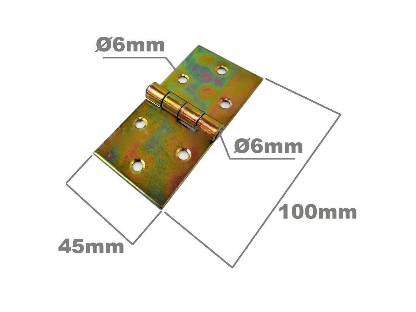 Pack of 2 x 100 mm Backflap Hinge Galvanised, Steel Back Flap Hinges, Weather Resistant, Rust Corrosion Proof, Strap Hinges