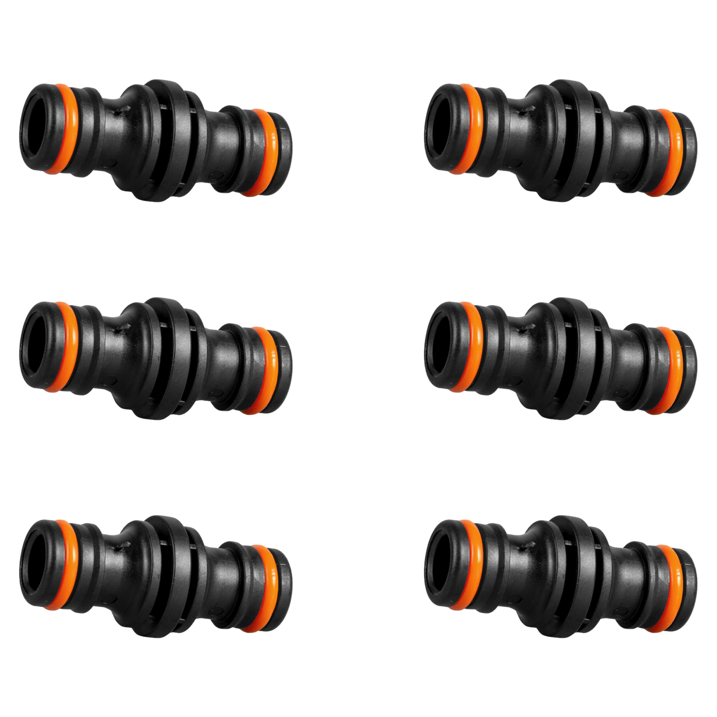 Double Male Hose Connector Coupler Extender Joiner - Leak-Proof & Durable - Compatible with Hozelock, Gardena (Black x 6 Pcs)