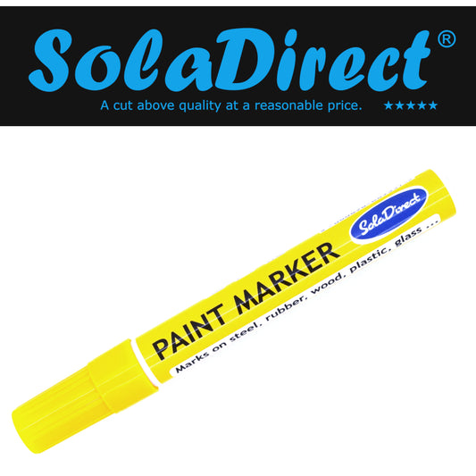 Oil-based Paint Marker Pen Permanent for Tyres Rubber Stone Leather Fabric Plastic Glass (Yellow)