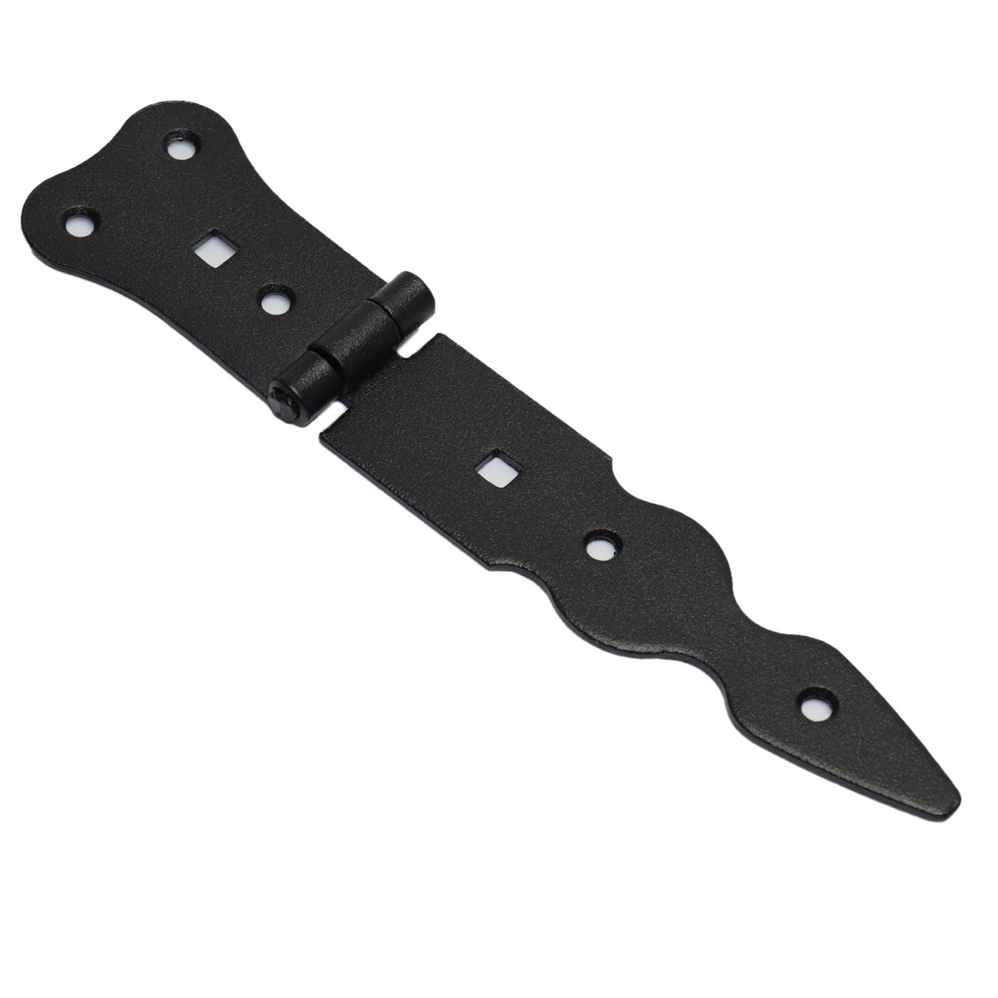 Pack of 1 x 150 mm Narrow T-Hinge Black, Retro Steel Tee Hinges, Weather Resistant, Rust Proof Powder Coating, T Strap Hinges