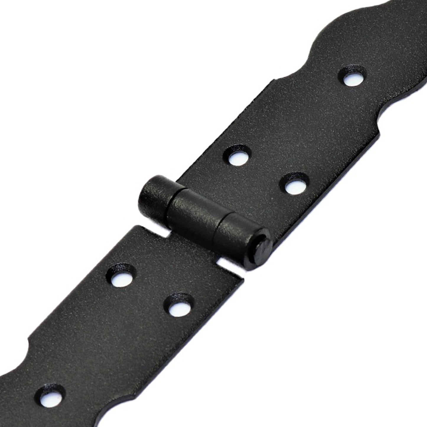 2 Pcs x 150+150 mm Backflap Hinge Black, Retro Steel Back Flap Hinges, Weather Resistant, Rust Proof Powder Coating, Strap Hinges
