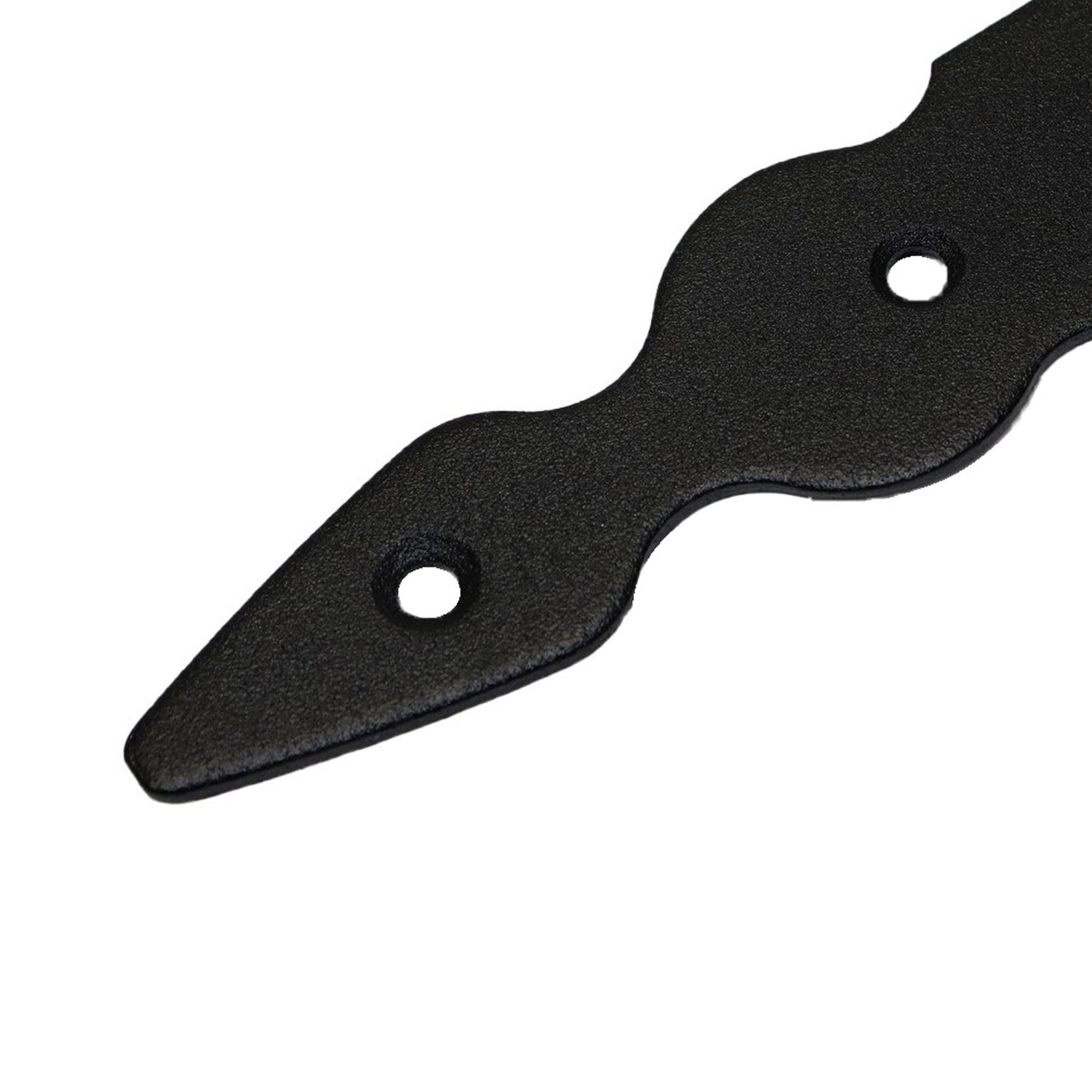 Pack of 2 x 400 mm Dummy Hinge Heads, Vintage False Strap Hinge, Black Steel, Weather Resistant, Rust Proof Powder Coating