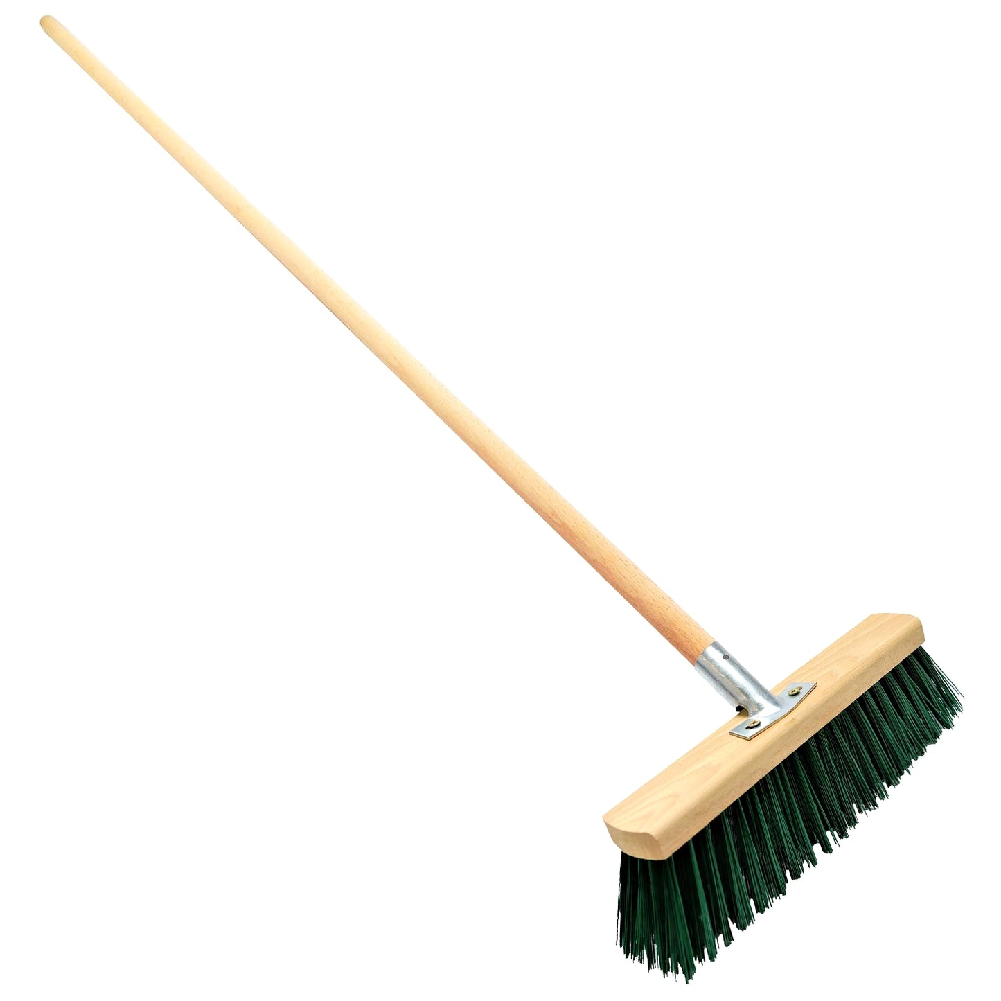 Heavy Duty Garden Broom with Handle, Outdoor for Wet & Dry Surfaces, 32" Synthetic Hard Bristle Sweeping Brush for Cleaning Green