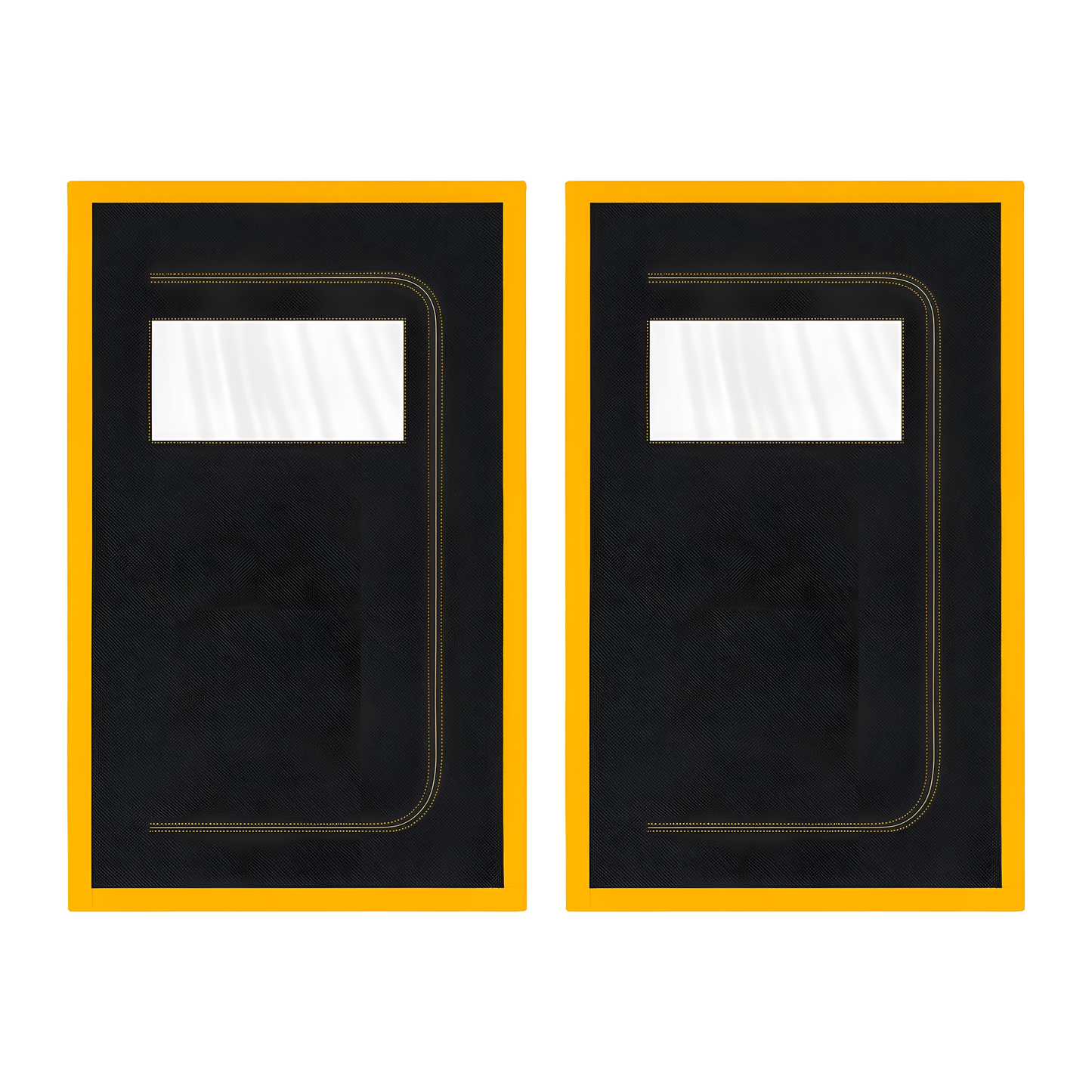 2 x Dust Door with Window & Zip 110 x 220 cm - Dust-Barrier Doorway Curtain - Two-Way C-Path Zip - Viewing Panel - Tape-Mount