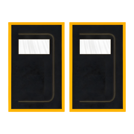 2 x Dust Door with Window & Zip 110 x 220 cm - Dust-Barrier Doorway Curtain - Two-Way C-Path Zip - Viewing Panel - Tape-Mount