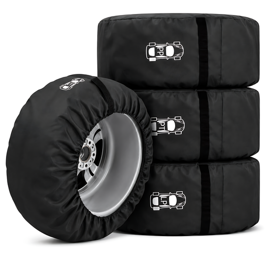 Wheel and Tyre Storage Bags 13-16 Inch - Set of 4 PP Covers with Labels and Carry Straps - Max 65cm - for Alloy and Steel Rims