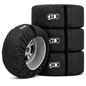 Wheel and Tyre Storage Bags 13-16 Inch - Set of 4 PP Covers with Labels and Carry Straps - Max 65cm - for Alloy and Steel Rims